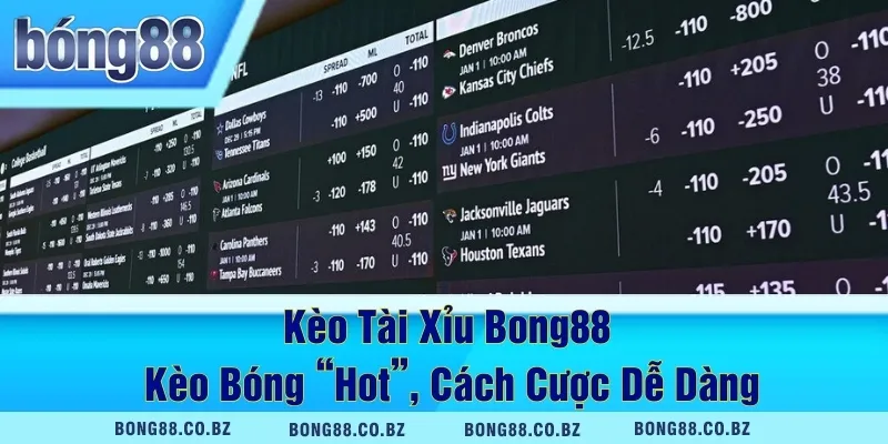 Kèo Tài Xỉu Bong88 – Kèo Bóng “Hot”, Cách Cược Dễ Dàng